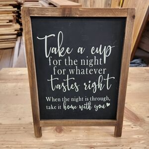 Wedding mug easel sign